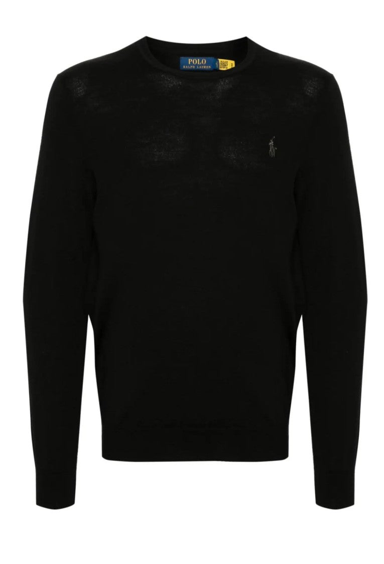 Polo Ralph Lauren Classic Black Wool Long Sleeve Pullover