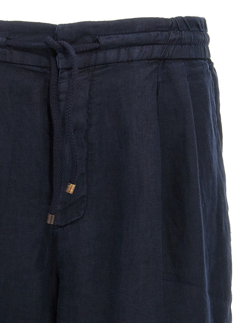 Brunello Cucinelli Black Garment-Dyed Linen Bermuda Shorts