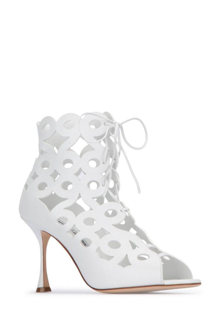 Manolo Blahnik Ankle Boots With Unique Cut-Out Design