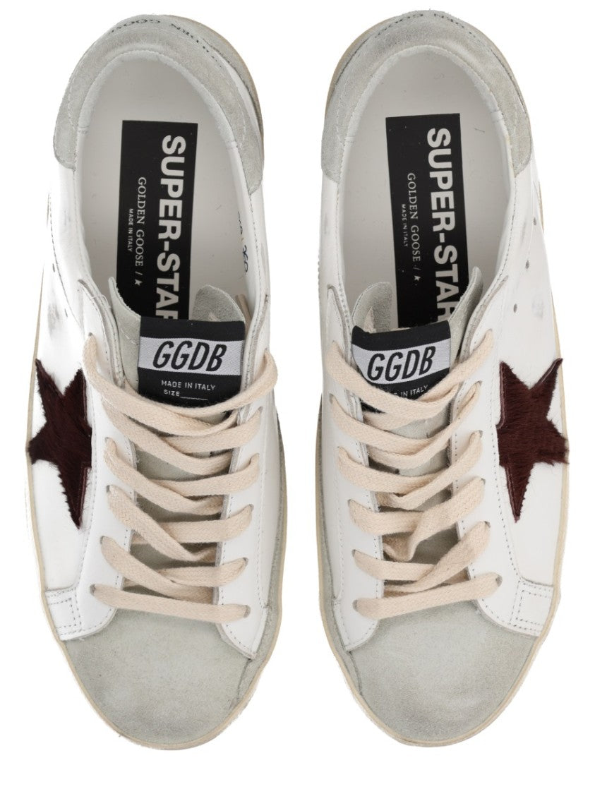 Golden Goose Neutrals Superstar Distressed Low-Top Sneakers