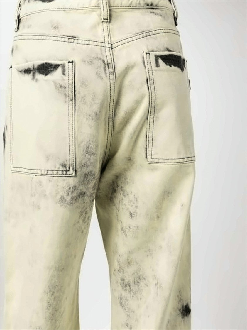 Oamc Relaxed Straight-Leg Denim Pants With Distressed Finish