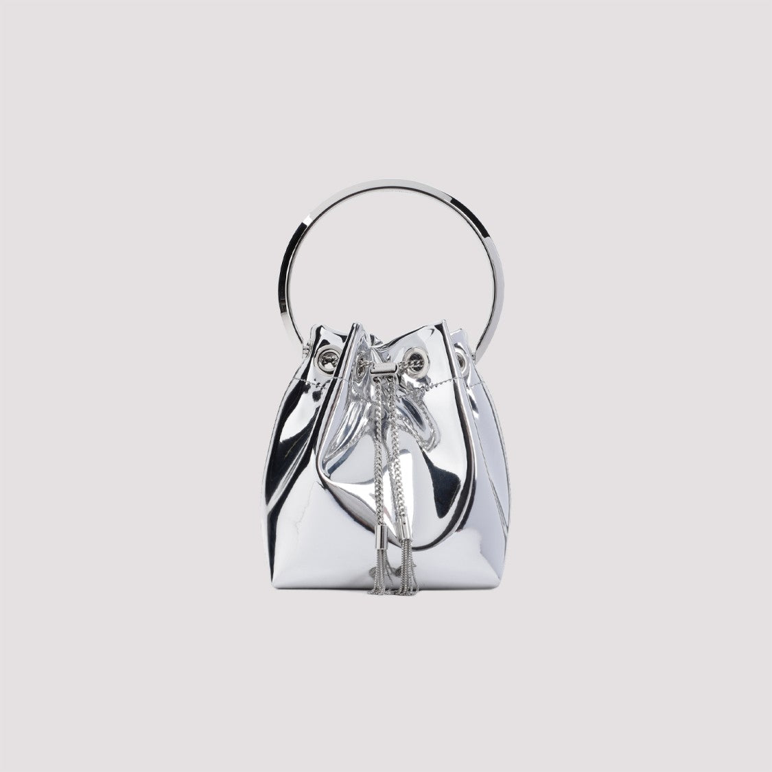 Jimmy Choo Silver Textile Bon Bon Handbag