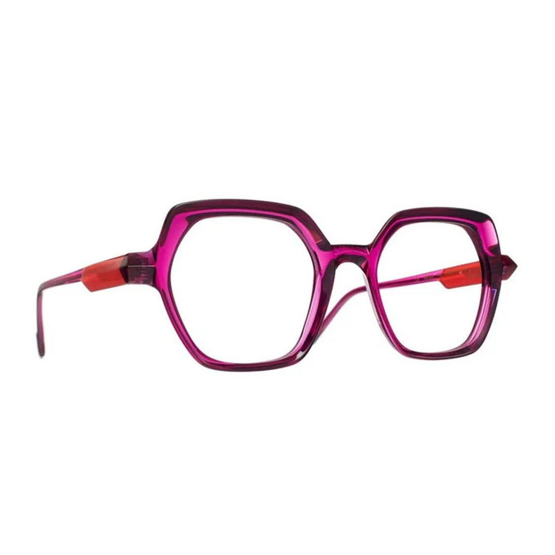 Caroline Abram Magenta Mabel Acetate Geometric Sunglasses