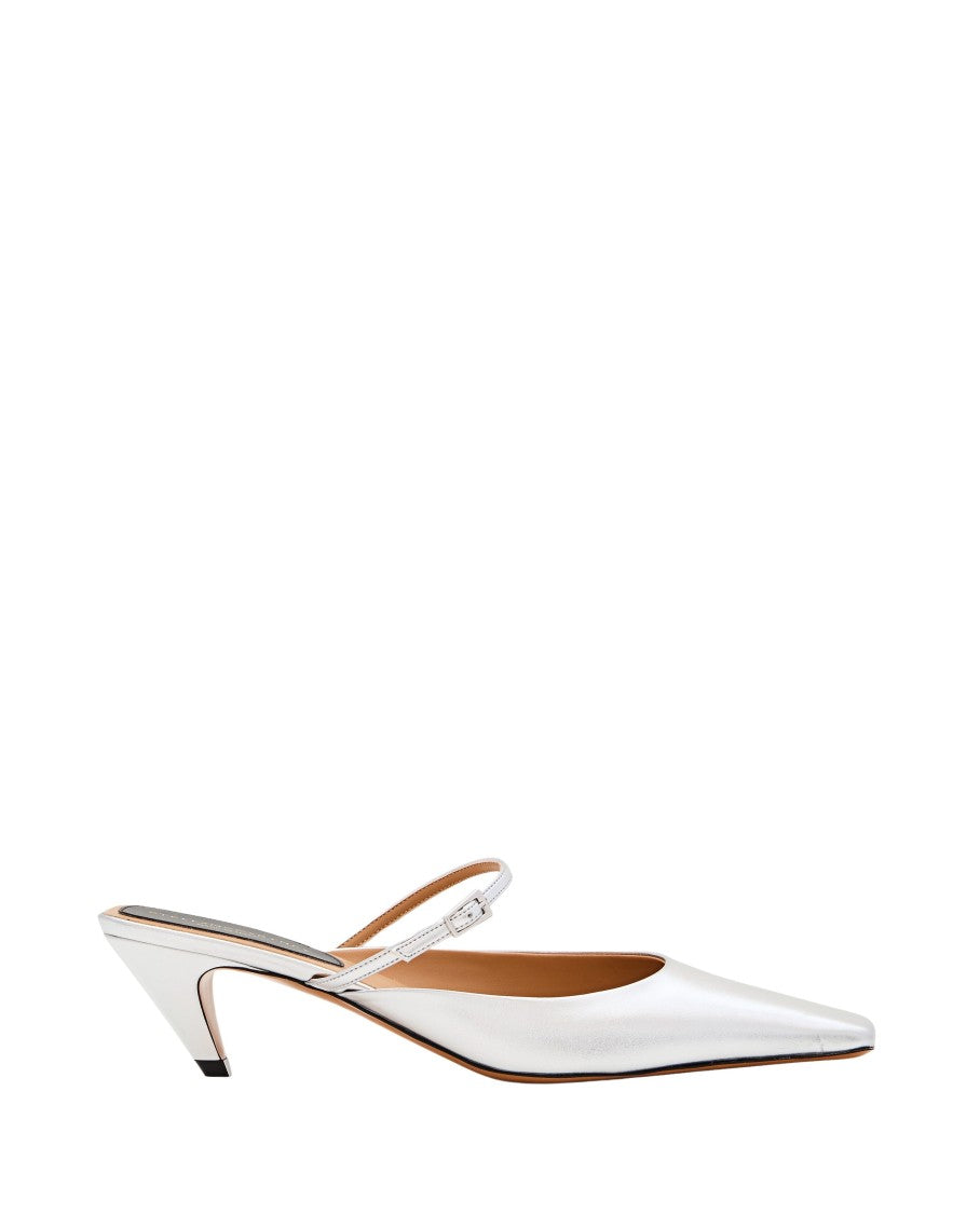 Stella Mccartney Metallic Finish Faux Leather Mules