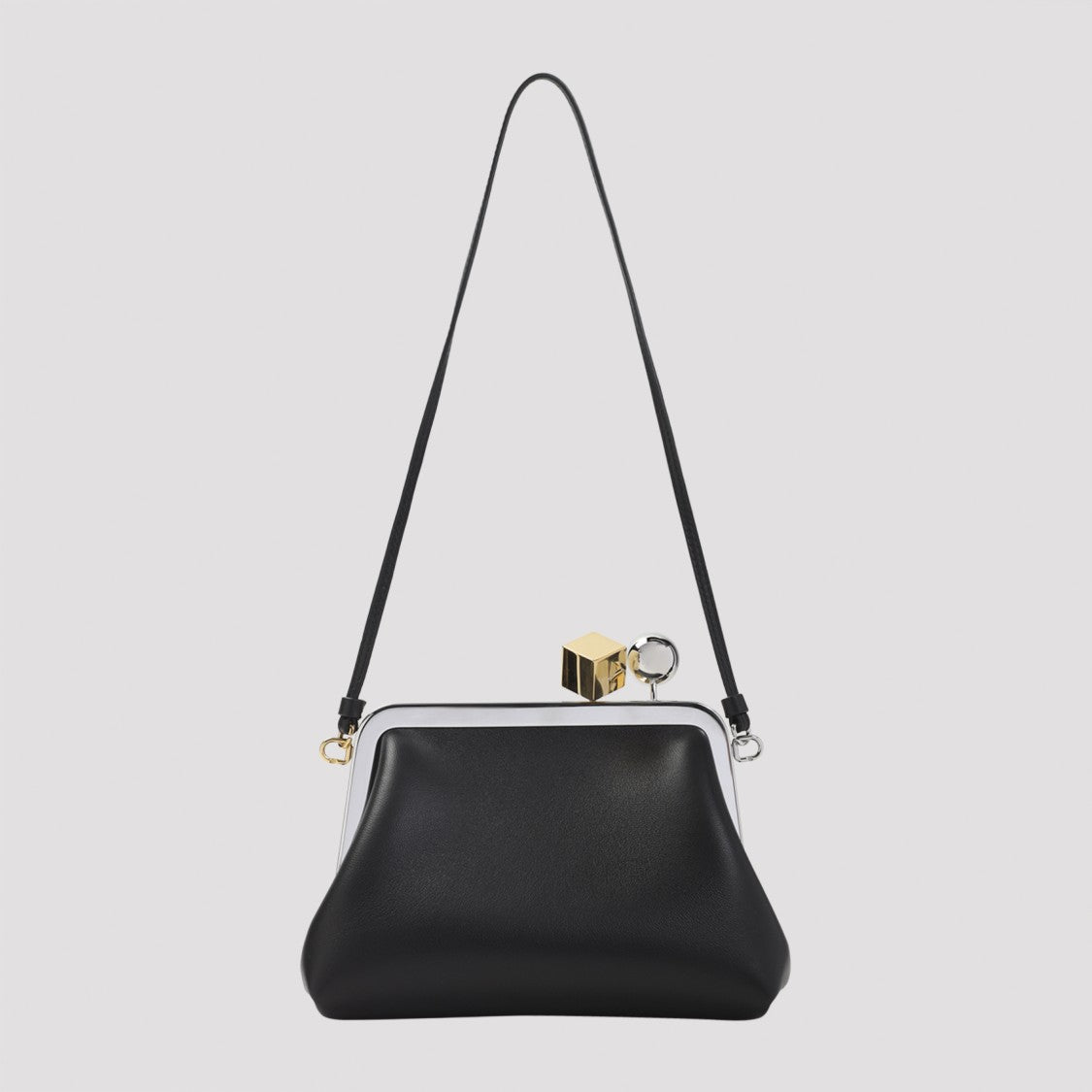 Jacquemus Structured Black Lamb Leather Handbag