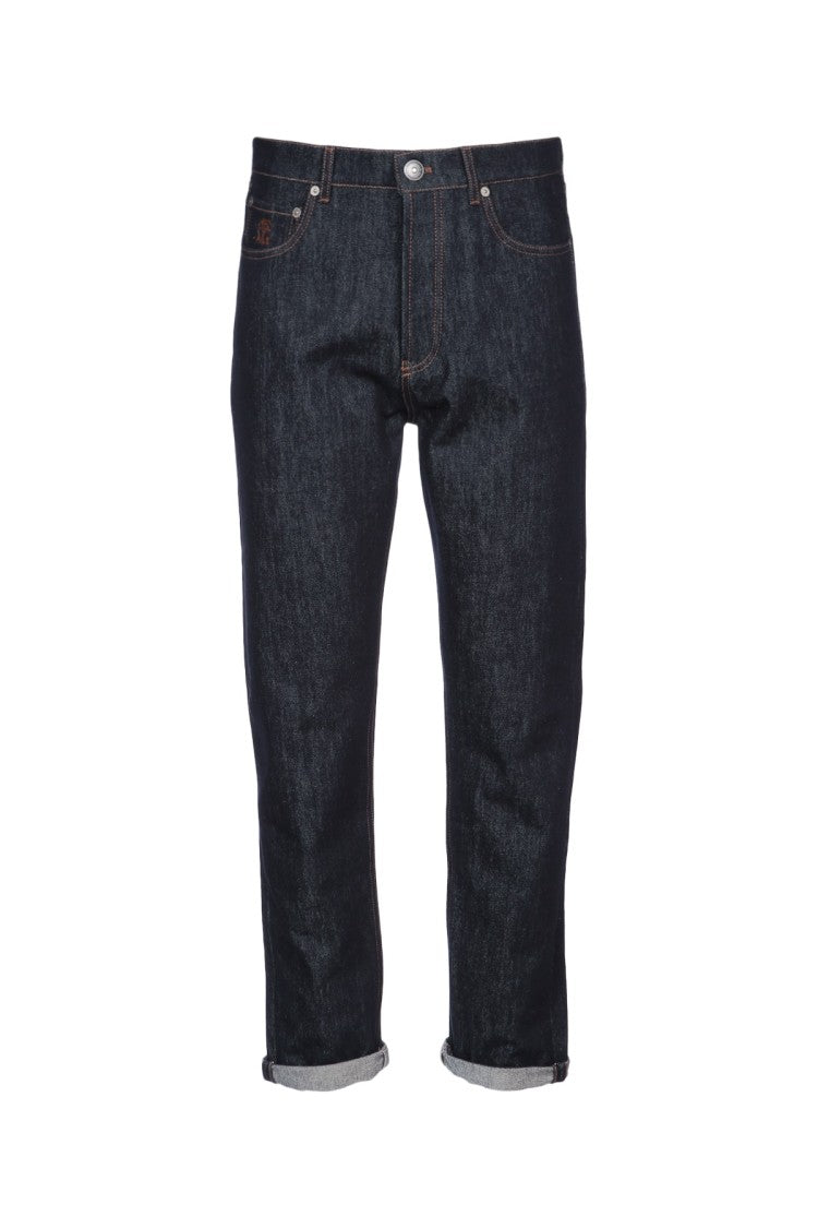 Brunello Cucinelli Straight-Leg Denim Pants With Dark Indigo Wash