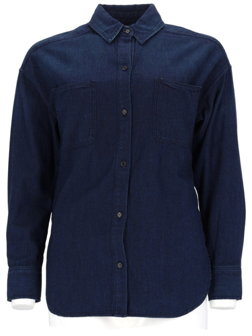 Vince Dark Indigo Denim Shirt With Classic Collar