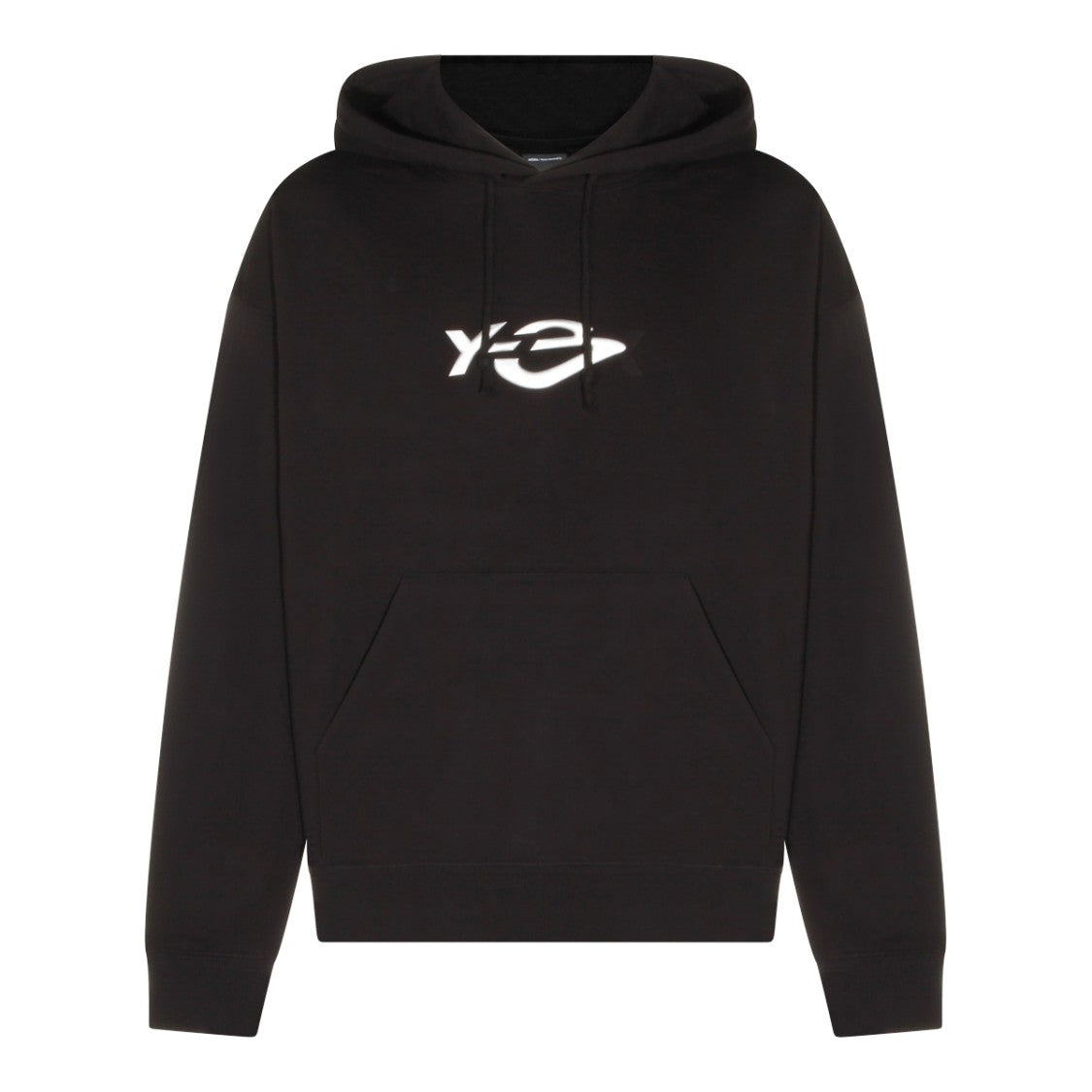 Y-3 Kangaroo Pocket Black Cotton Sweatshirt With Logo Print