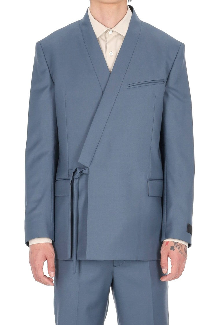 Kenzo Tailored Kimono Double-Breasted Virgin Wool Jacket