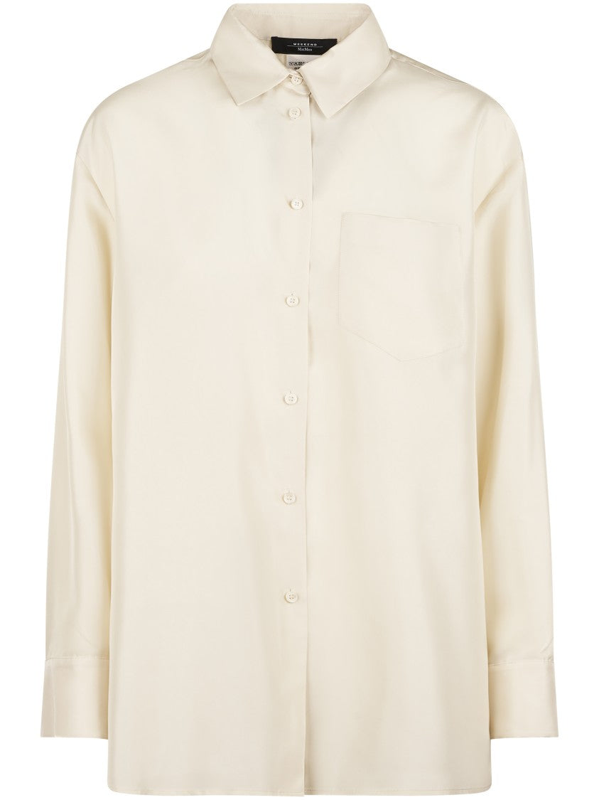 Max Mara Loose-Fitting Long-Sleeve Silk Shirt With Classic Collar