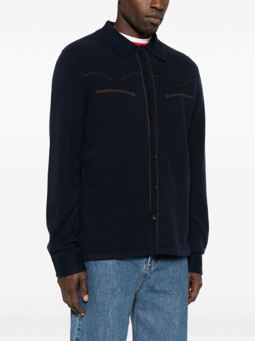 Guest In Residence Relaxed-Fit Long-Sleeve Cashmere Shirt With Subtle Piping