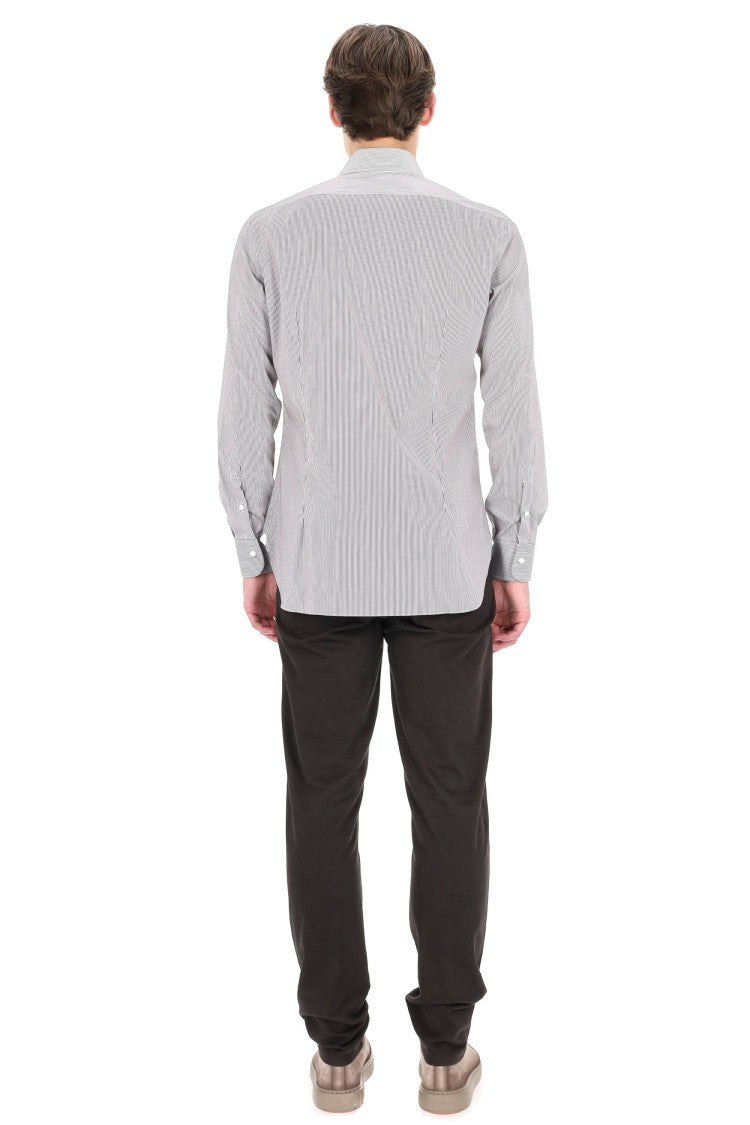 Barba Bacchettata Stretch Poplin Shirt Linea Milano