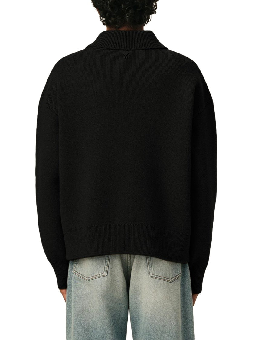Ami Paris Shirt Collar Boxy Cardiga