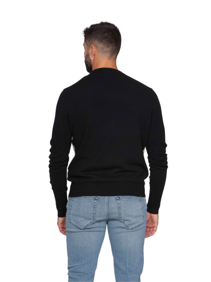 Ballantyne Long-Sleeve Argyle Pattern Crew Neck Sweater