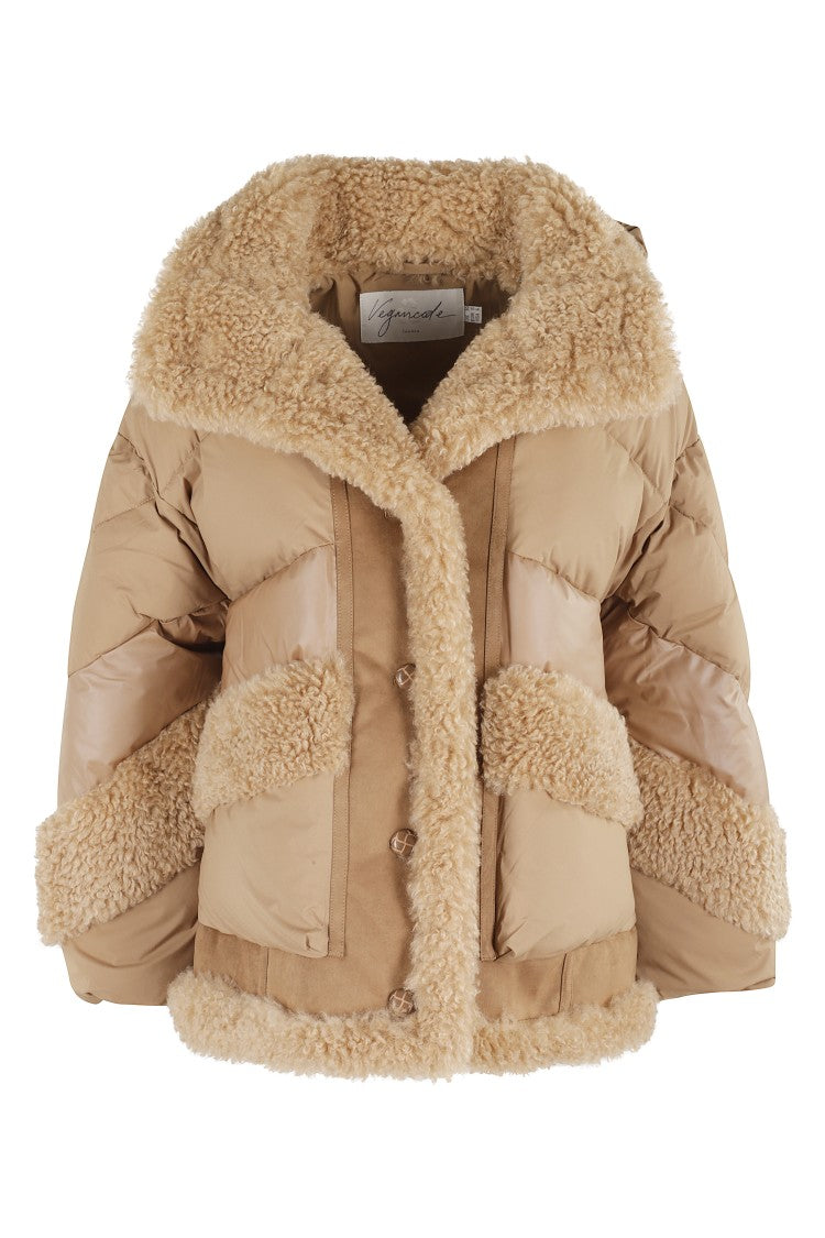 Vegancode Caramel Puffer Coat With Hood