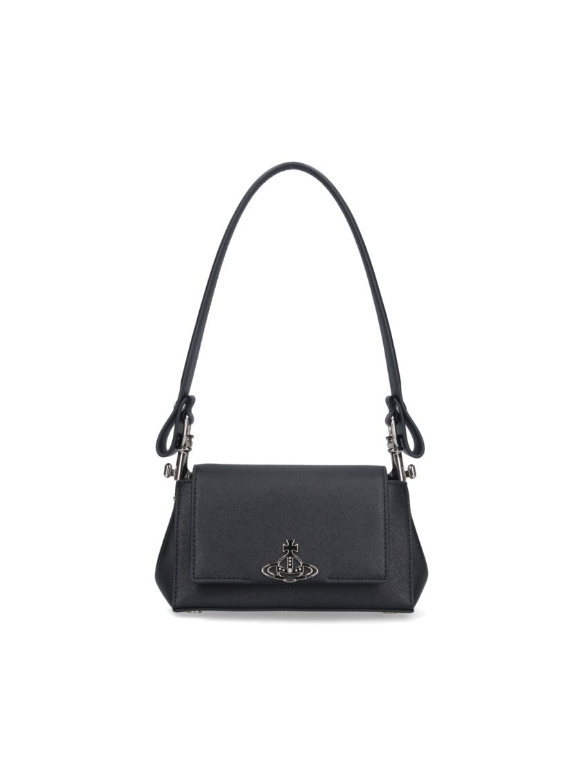 Vivienne Westwood Small Black Cotton Blend Crossbody Bag