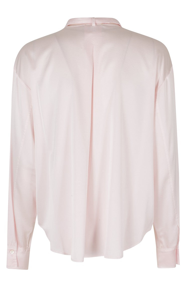 Forte Forte Cherry Blossom Heavy Stretch Silk Satin Bow Tie Shirt