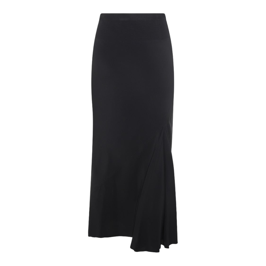 Rick Owens High-Waisted Asymmetrical Black Midi Skirt