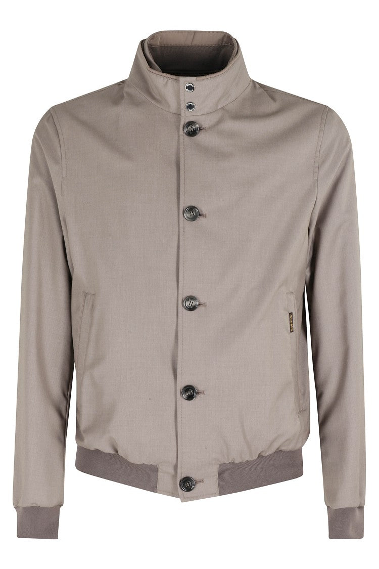 Moorer Sand Bernie Pum Removable-Bib Viscose-Blend Jacket