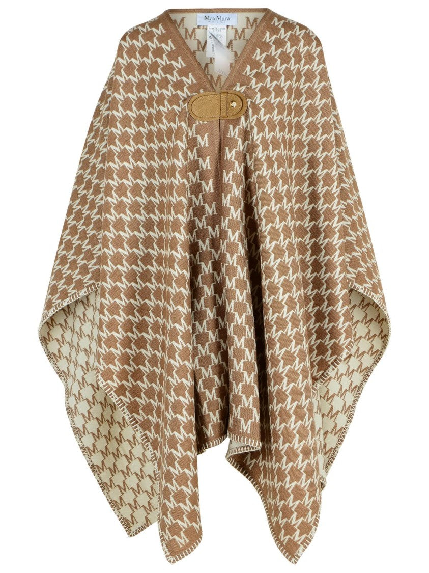 Max Mara 'Editti' Hood In Virgin Wool And Brown Cotton
