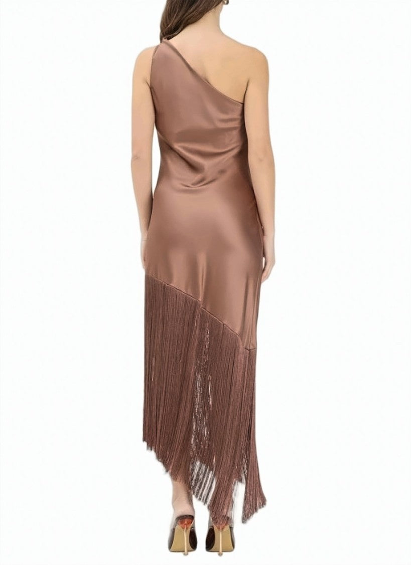 Pinko Kiwi Satin One Shoulder Dress