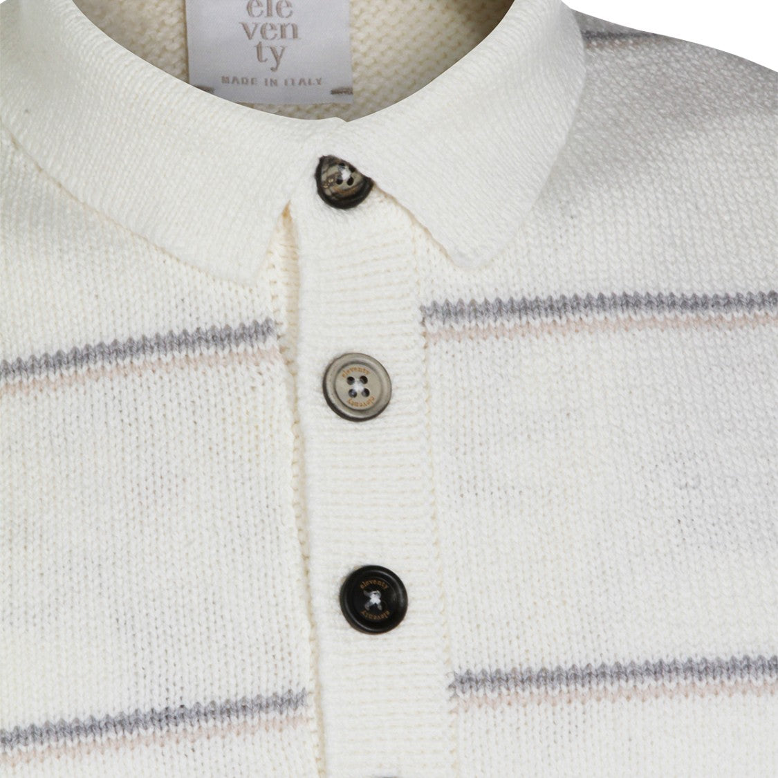 Eleventy Short-Sleeve Polo Shirt With Textured Knit And Refined Details