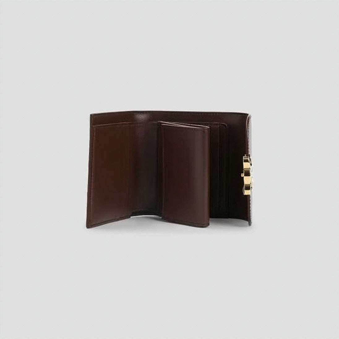 Celine Compact Calf Leather Accessory With Gold-Tone Emblem
