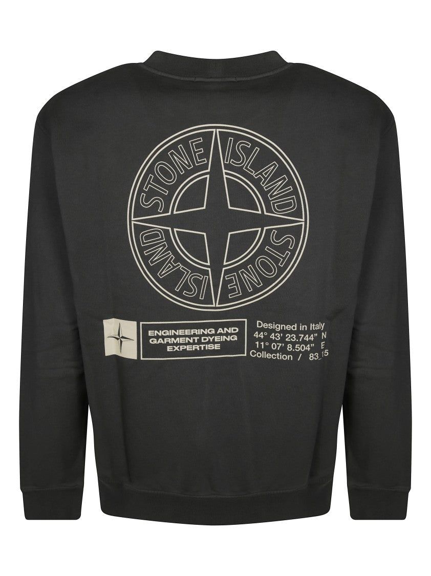 Stone Island Black Sweatshirt With Crew Neck