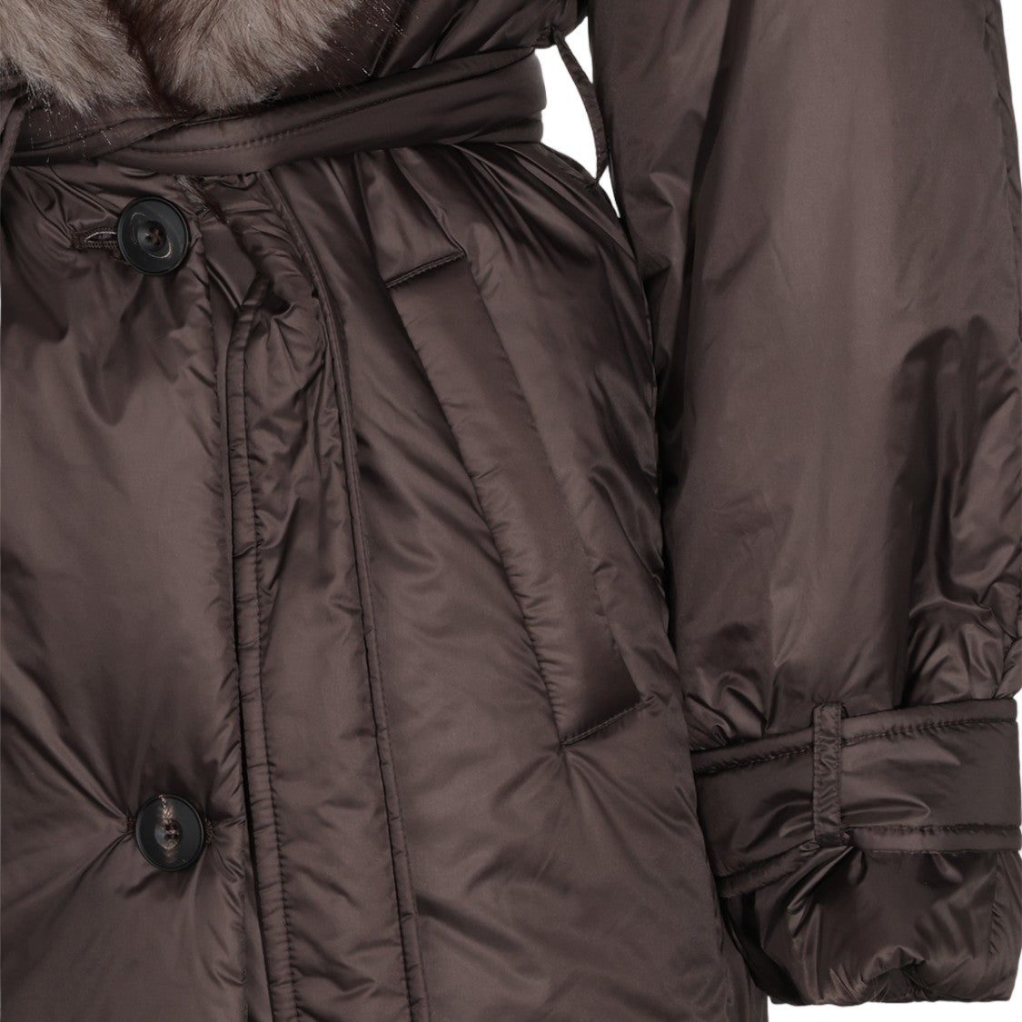Antonelli Firenze Fur-Collar Adjustable-Strap Long Down Coat
