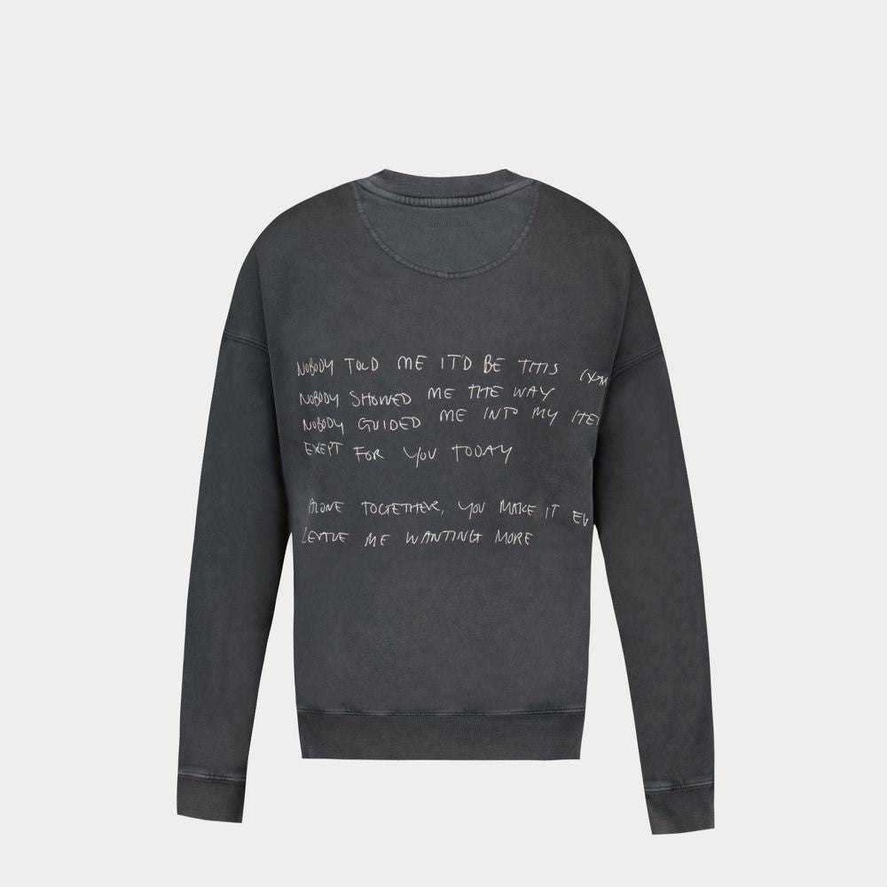Anine Bing Jaci Sweatshirt Lyrics - Cotton - Black