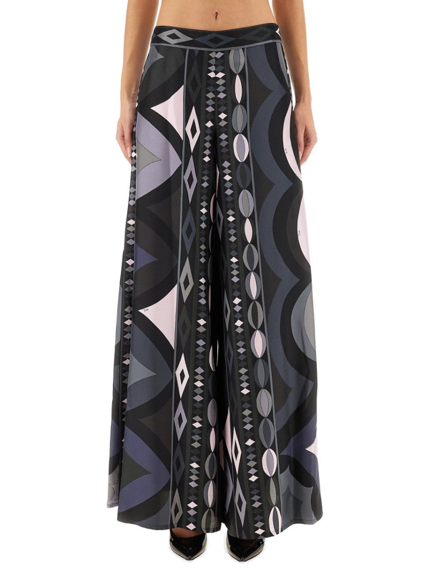 Pucci Wide-Leg Pants With Geometric Necklace Print