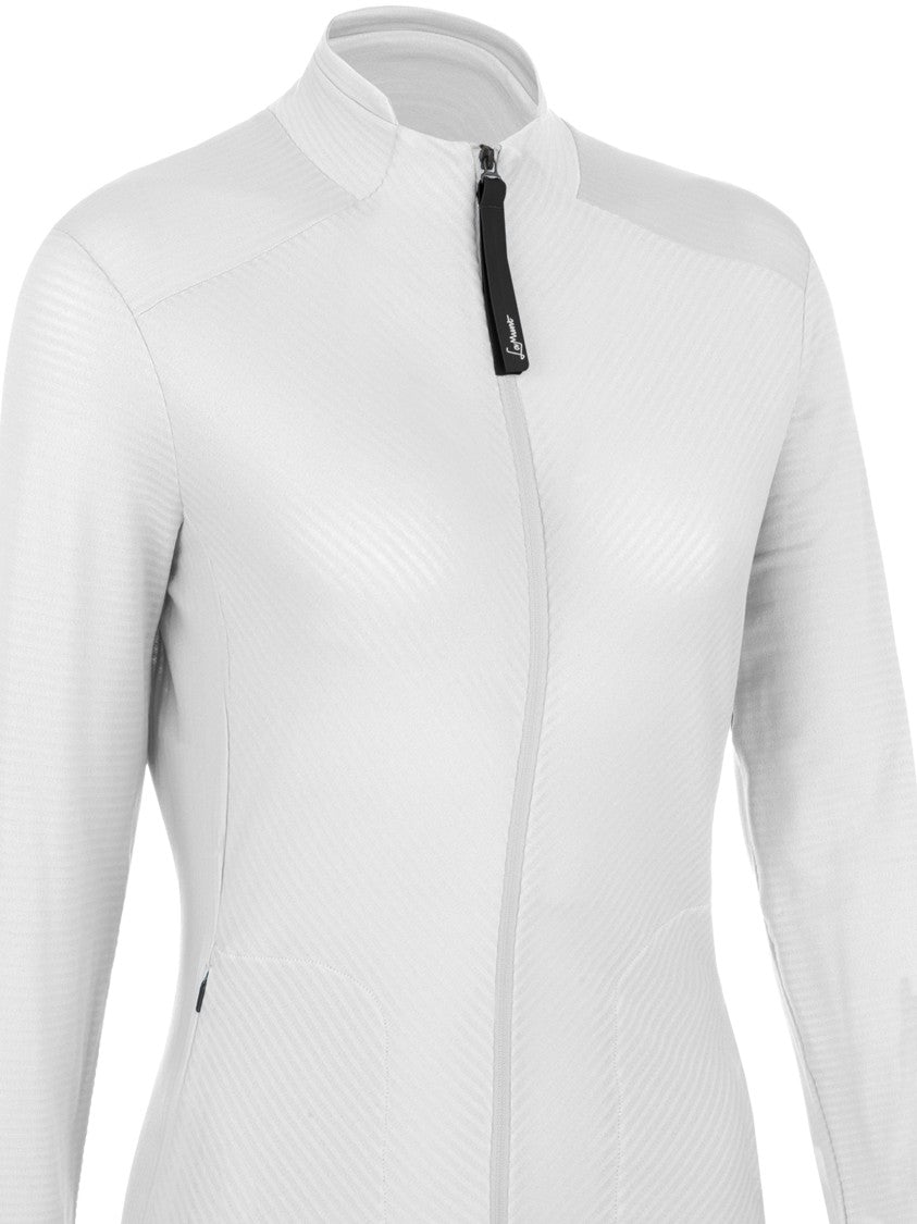 Lamunt White Emy Light Full Zip Textured Jacket
