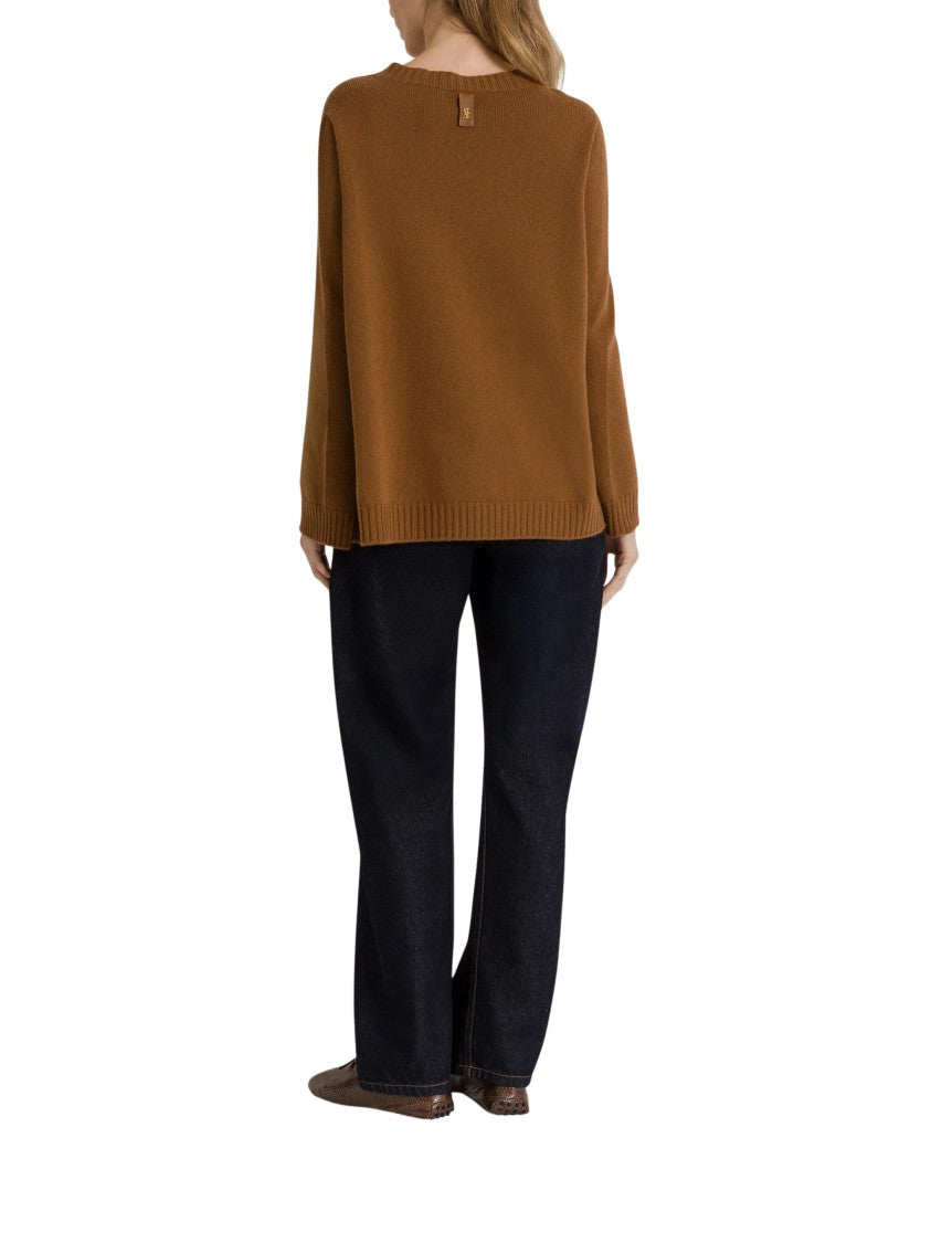 Alberta Ferretti Maglia Buttoned Wool-Blend Knit Sweater