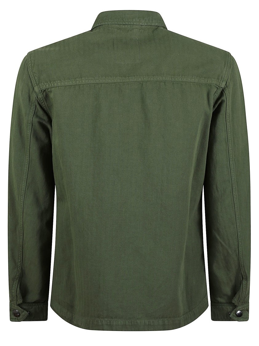 Woolrich Button-Up Cotton Overshirt With Two Chest Pockets