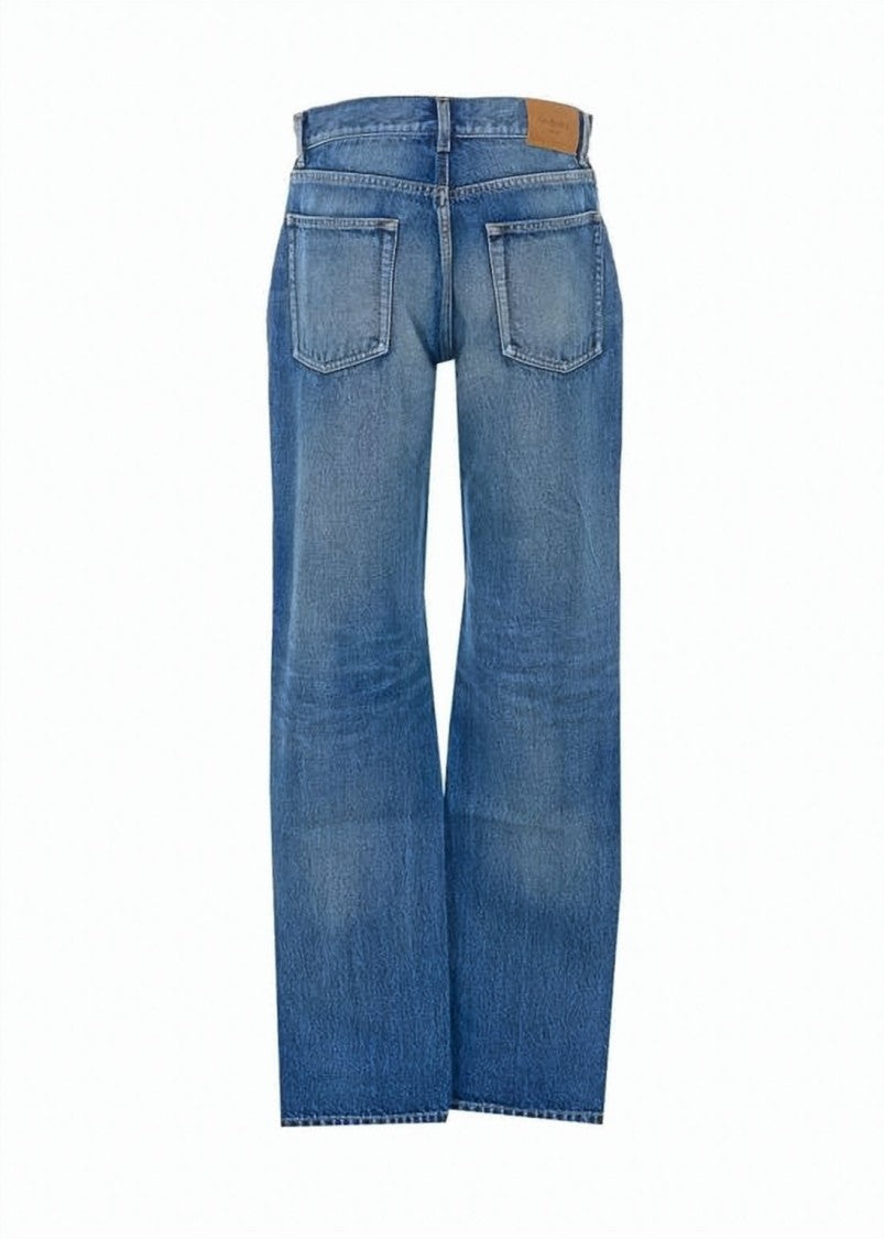 Saint Laurent Straight-Leg Denim Pants With Mid-Rise Waist