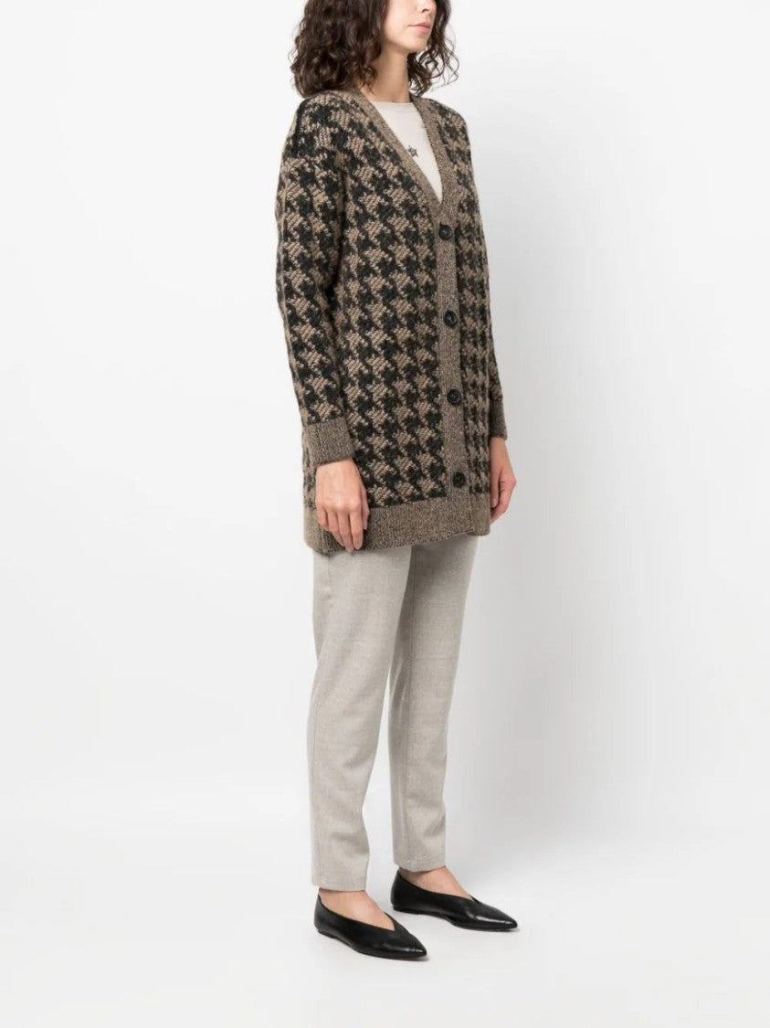 Lorena Antoniazzi Houndstooth-Pattern Knitwear Cardigan