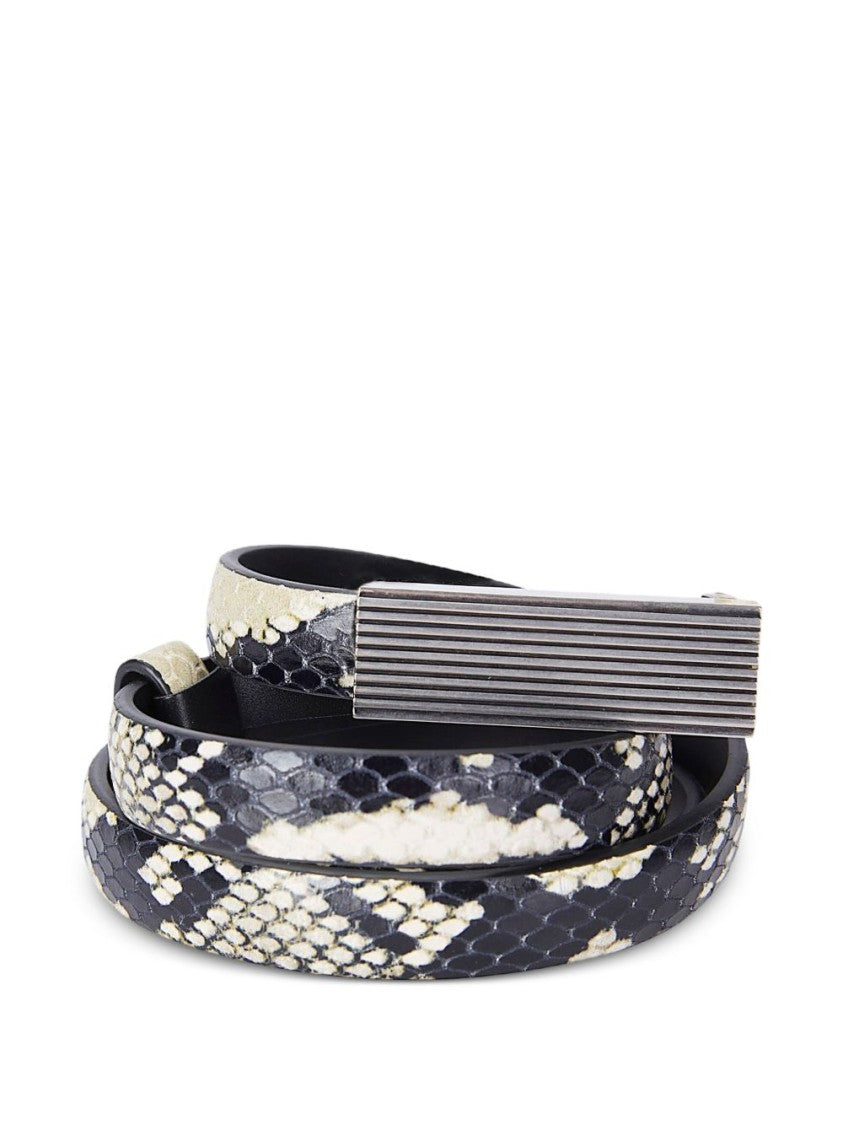 Khaite Python-Embossed Calfskin Belt