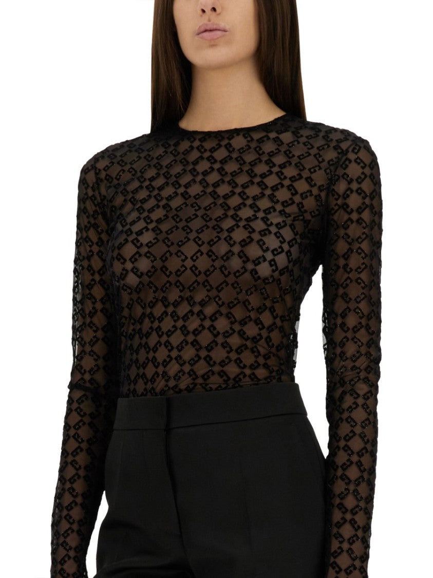 Givenchy Monogram Tulle Bodysuit