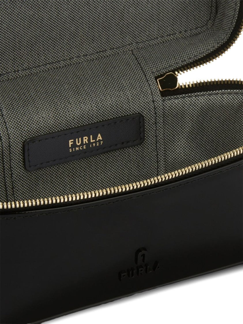 Furla Black Leather Detachable Strap Shoulder Bag