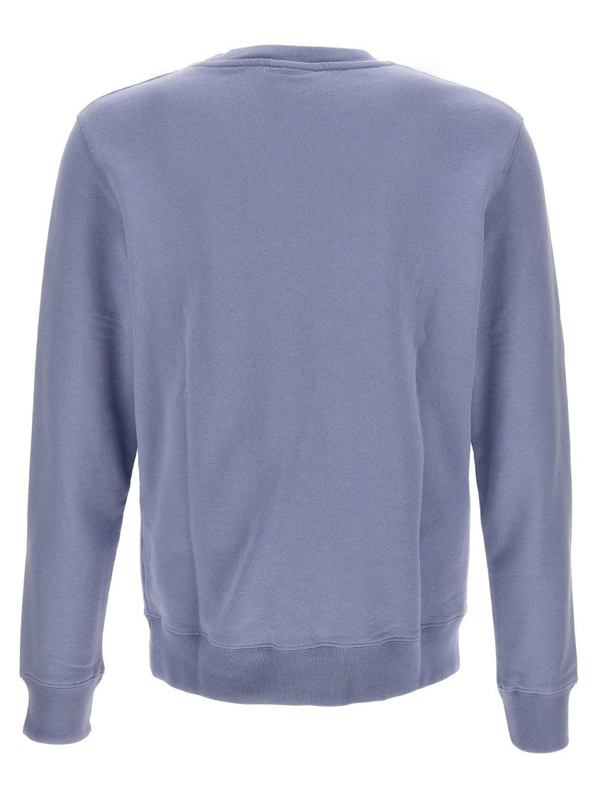 Maison Kitsuné Long-Sleeve Crewneck Sweatshirt With Embroidered Fox Emblem
