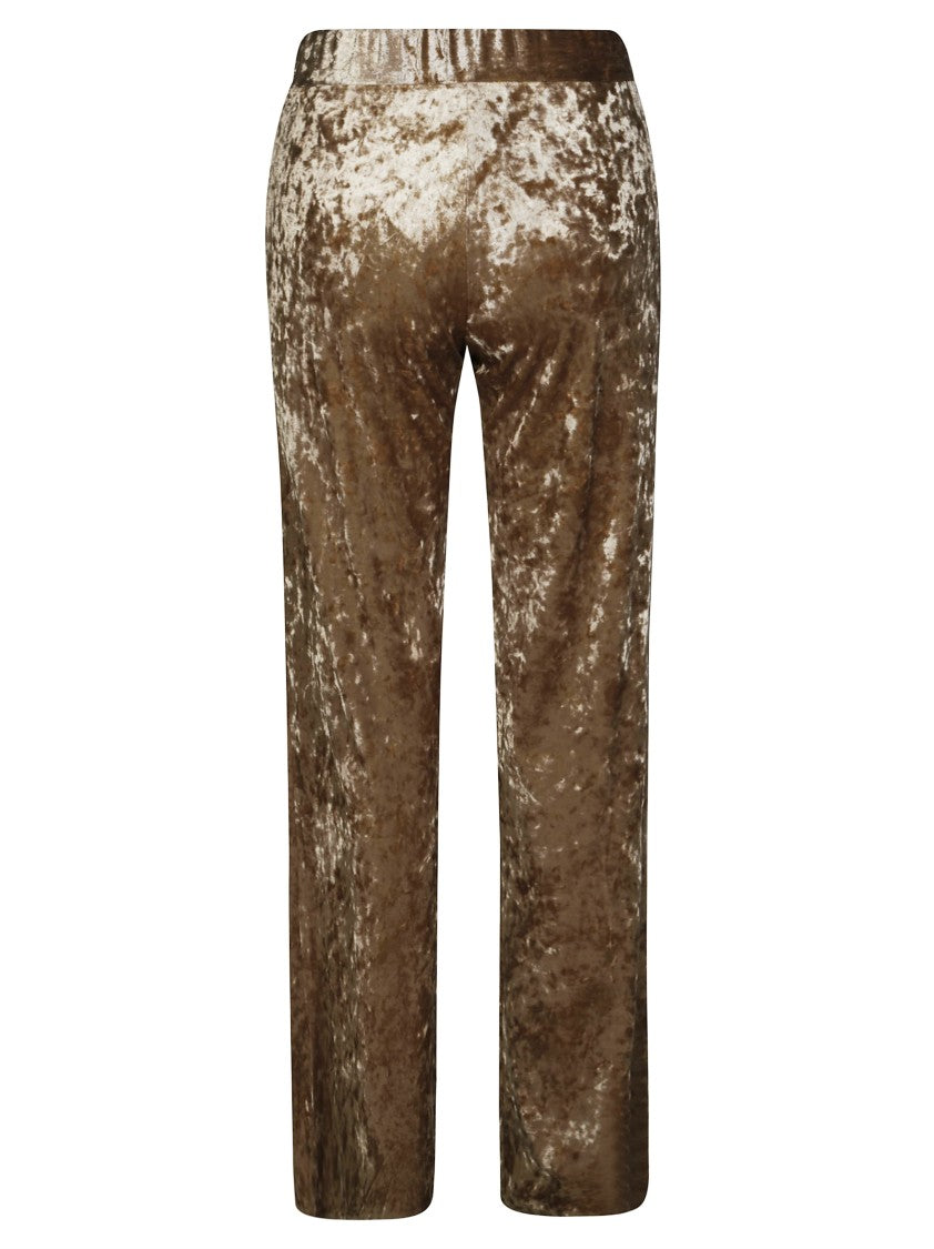 Forte Forte Iridescent Stretch Velvet High-Waisted Pants