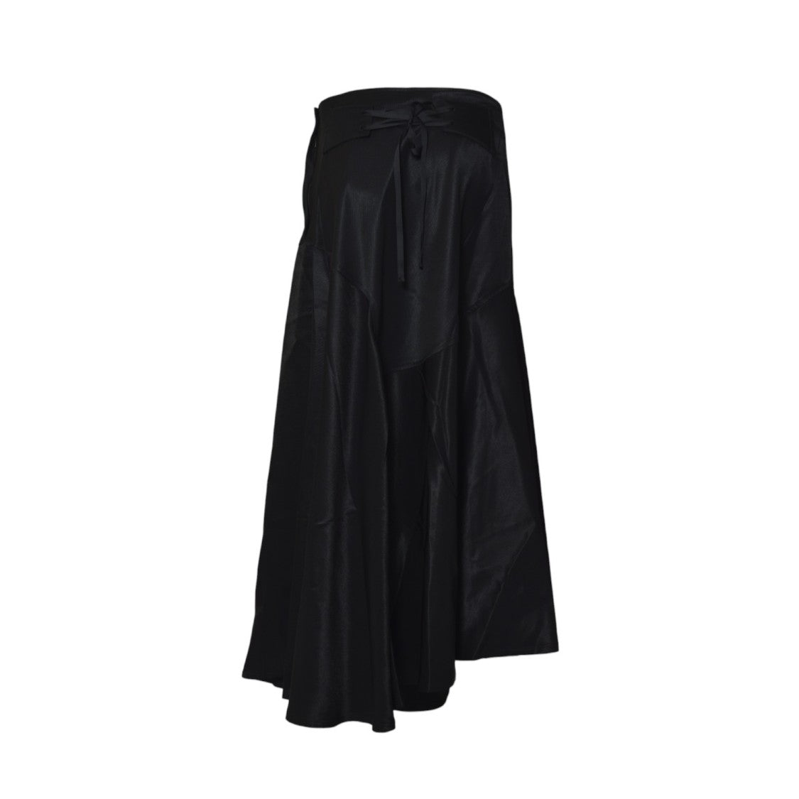 Our Legacy Asymmetrical Black Skirt With High Waist And Tie Detail