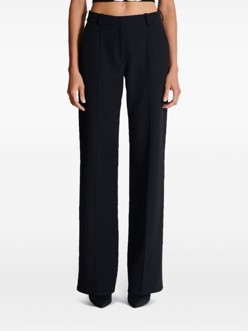 Balmain Black Lambs Wool Straight Leg Trousers