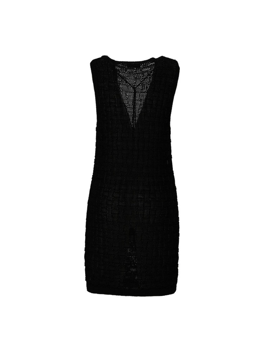 Elisabetta Franchi Sleeveless Open Weave Knit Dress