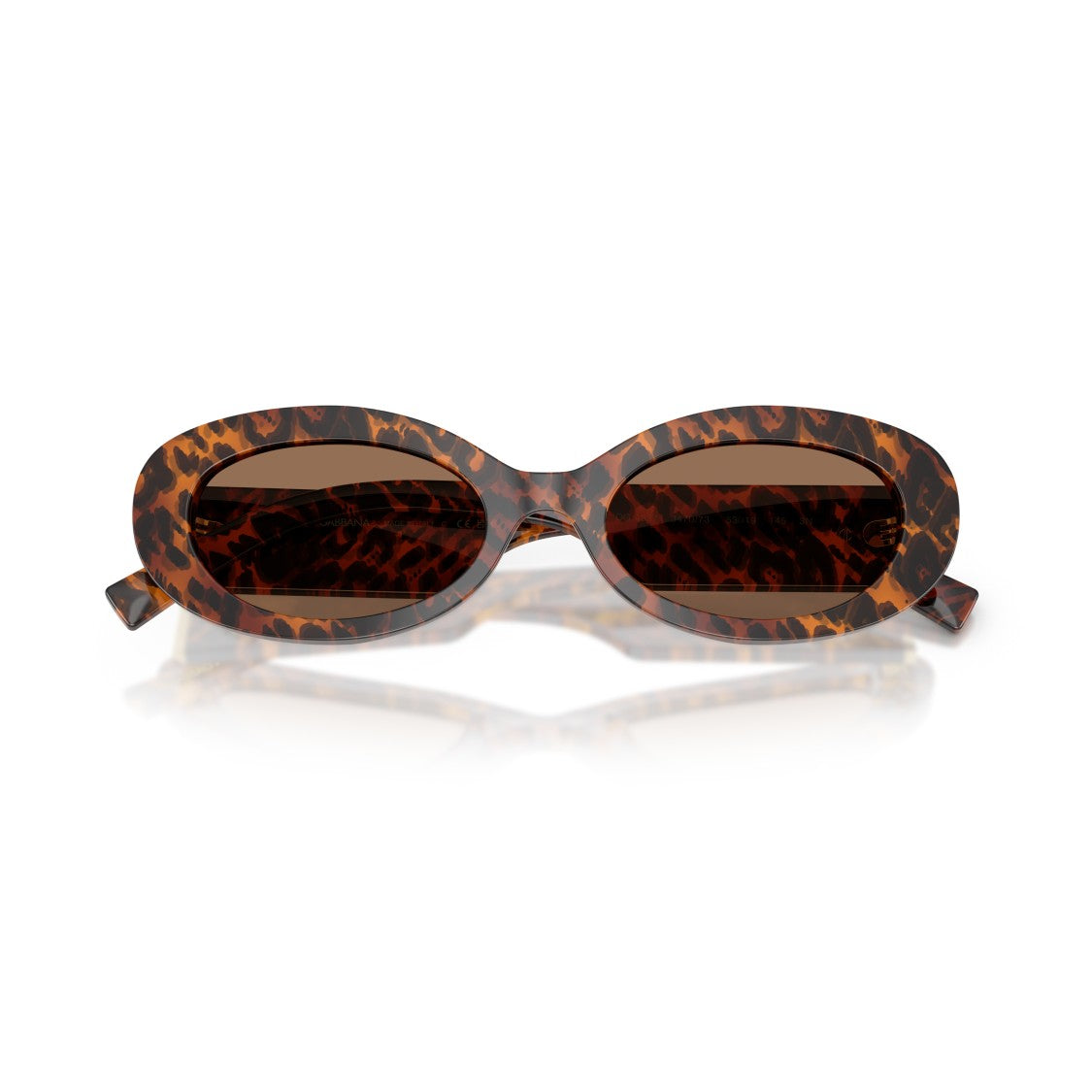 Dolce & Gabbana Tortoiseshell Oval Sunglasses With Gold Emblem