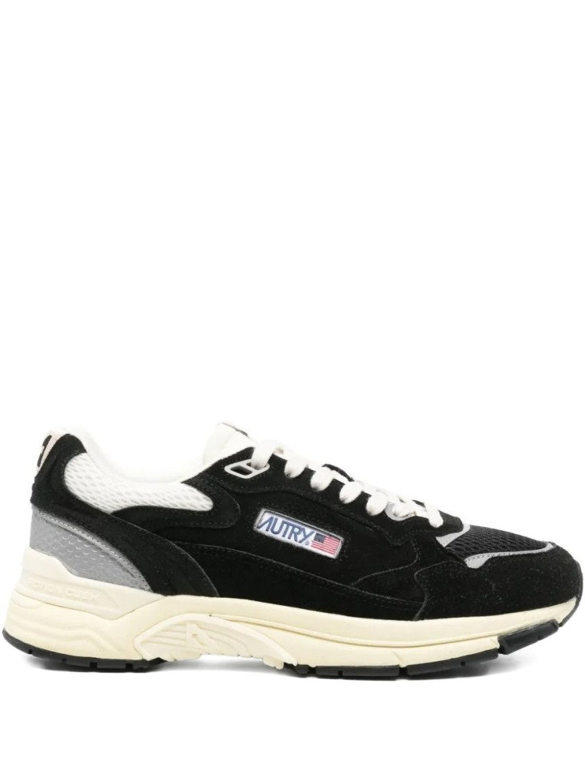 Autry Black Hyperway Mesh Suede Low-Top Sneakers