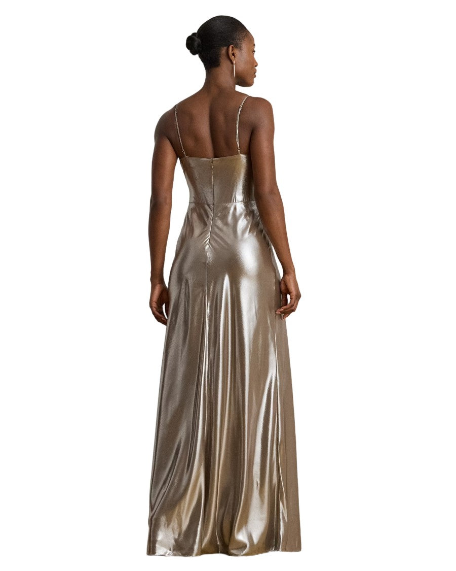 Lauren Ralph Lauren Raehan Long Sleeveless Gown With Metallic Details