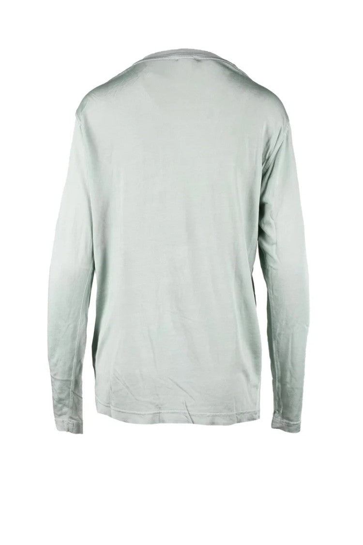 Diesel Aqua Green Embroidered Rayon-Blend T-Shirt