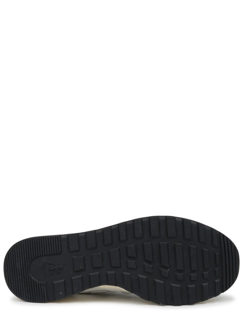 Premiata Nous Mesh Calf Leather Printed Sneakers