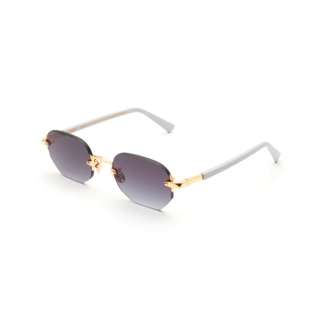 Gast Moonstone Rimless Octagonal Sunglasses With Metallic Gold Accents